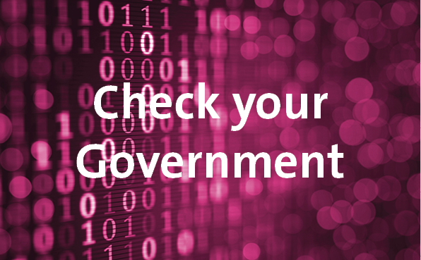 Nullen und Einsen und der Titel des Projektes Check your government